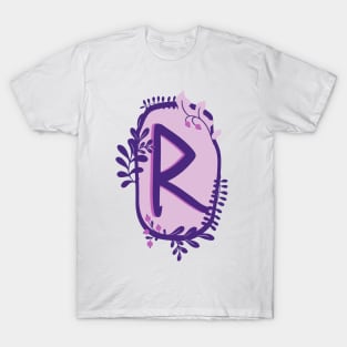 Raido Rune Flowery Design T-Shirt